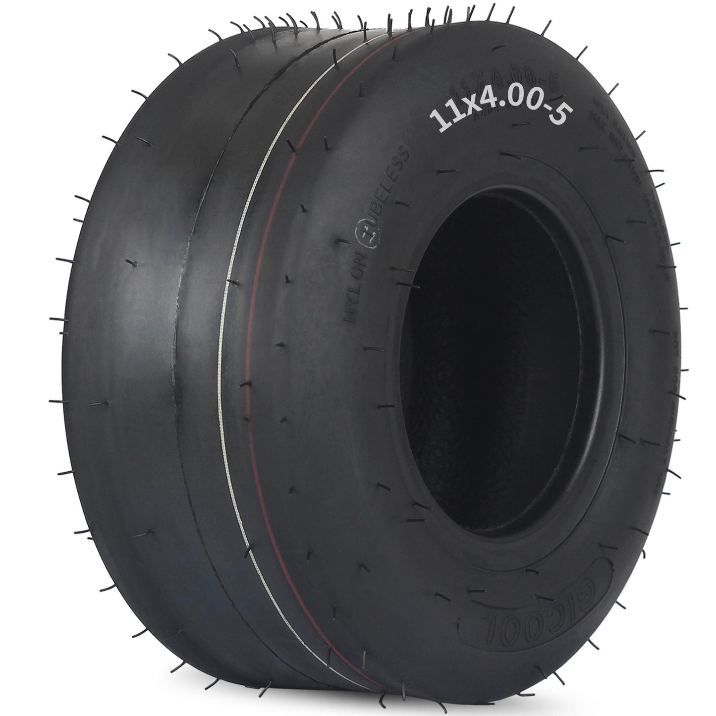 11x4.00-5 Tubeless Zero Turn Mower Tire, Riding Lawnmower Smooth Tread, 4 Ply
