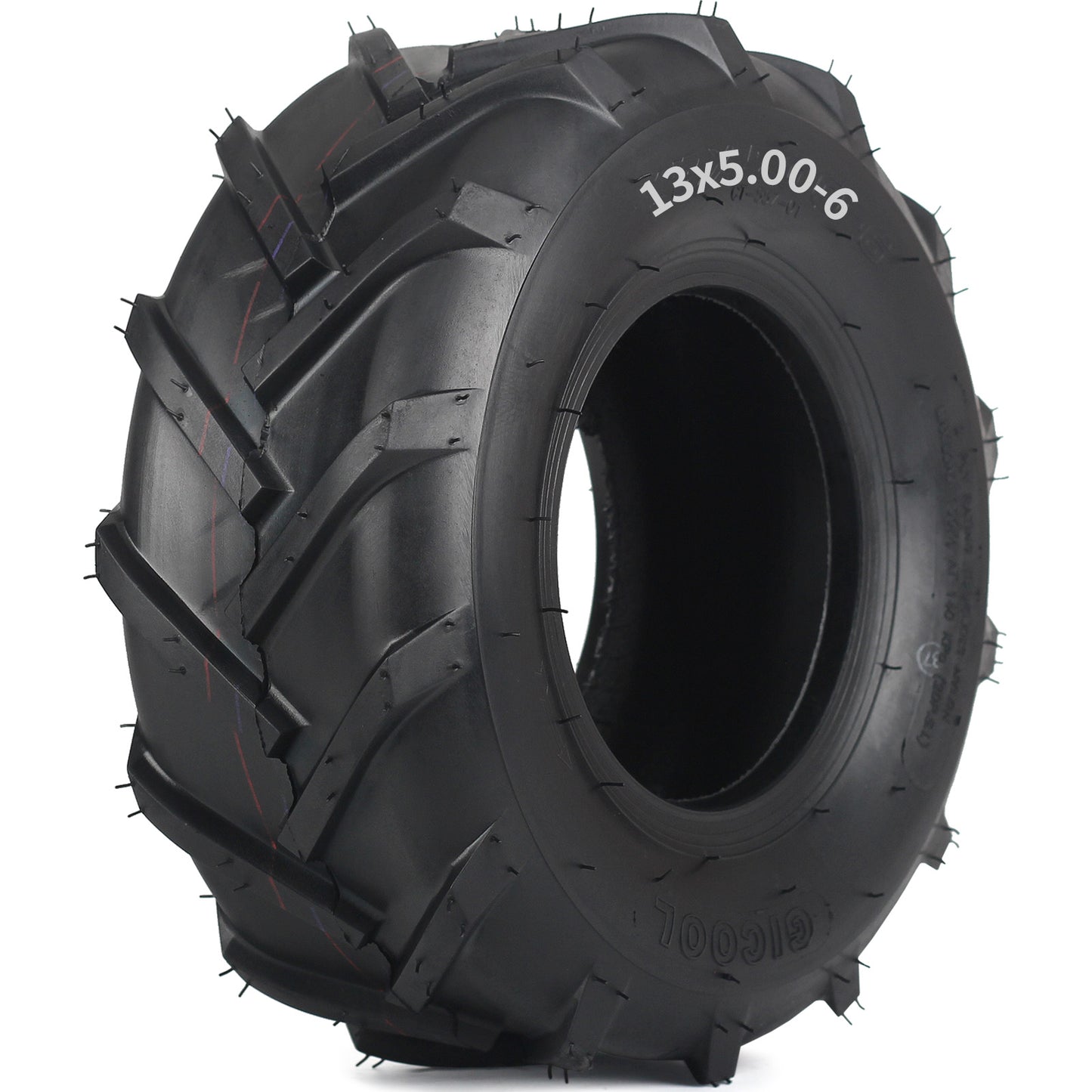 13x5.00-6 Tubeless Tiller Tire, 13x5-6 for Tractor Lawnmower Ag Tire, 2 Ply, Super Lug Pattern
