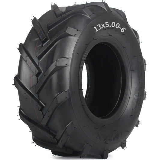 13x5.00-6 Tubeless Tiller Tire, 13x5-6 for Tractor Lawnmower Ag Tire, 2 Ply, Super Lug Pattern