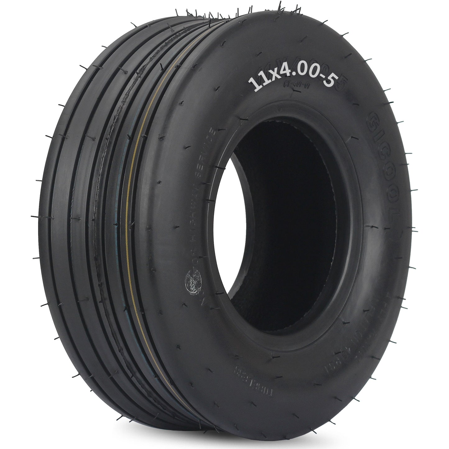 11x4.00-5 Tubeless Lawn Mower Tire, Zero Turn Lawn Mower Front Tire, Straight Rib Tread, 4 Ply