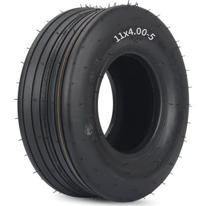 11x4.00-5 Tubeless Lawn Mower Tire, Zero Turn Lawn Mower Front Tire, Straight Rib Tread, 4 Ply