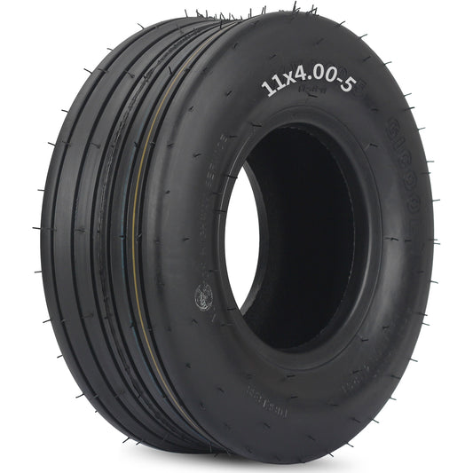 11x4.00-5 Tubeless Lawn Mower Tire, Zero Turn Lawn Mower Front Tire, Straight Rib Tread, 4 Ply