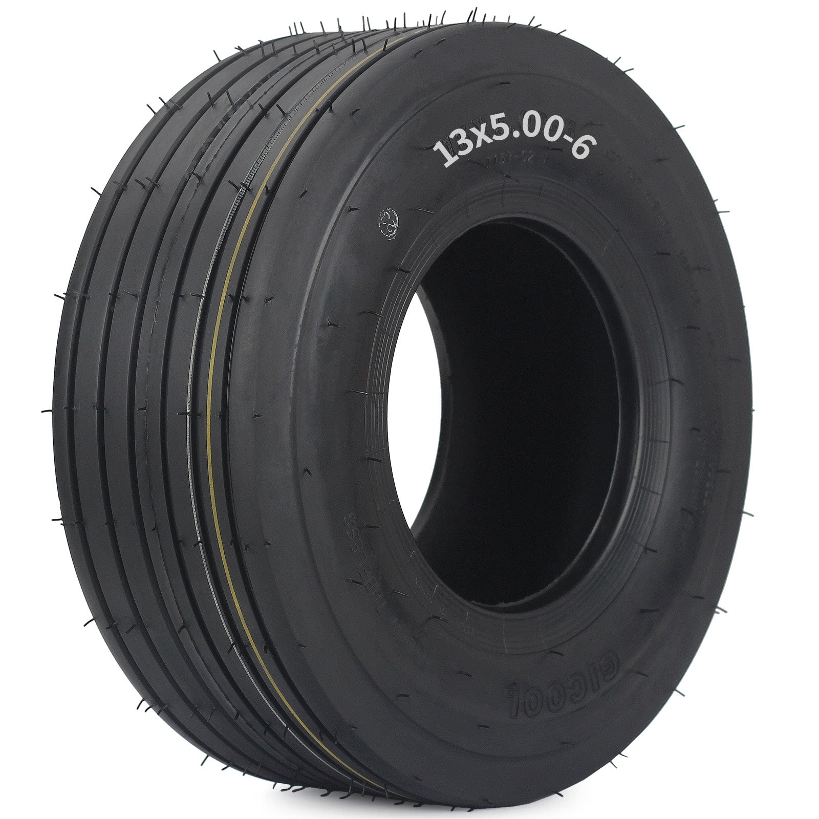 13x5.00-6 Tubeless Lawn Mower Tire, Riding Lawnmower Straight Rib Trea ...