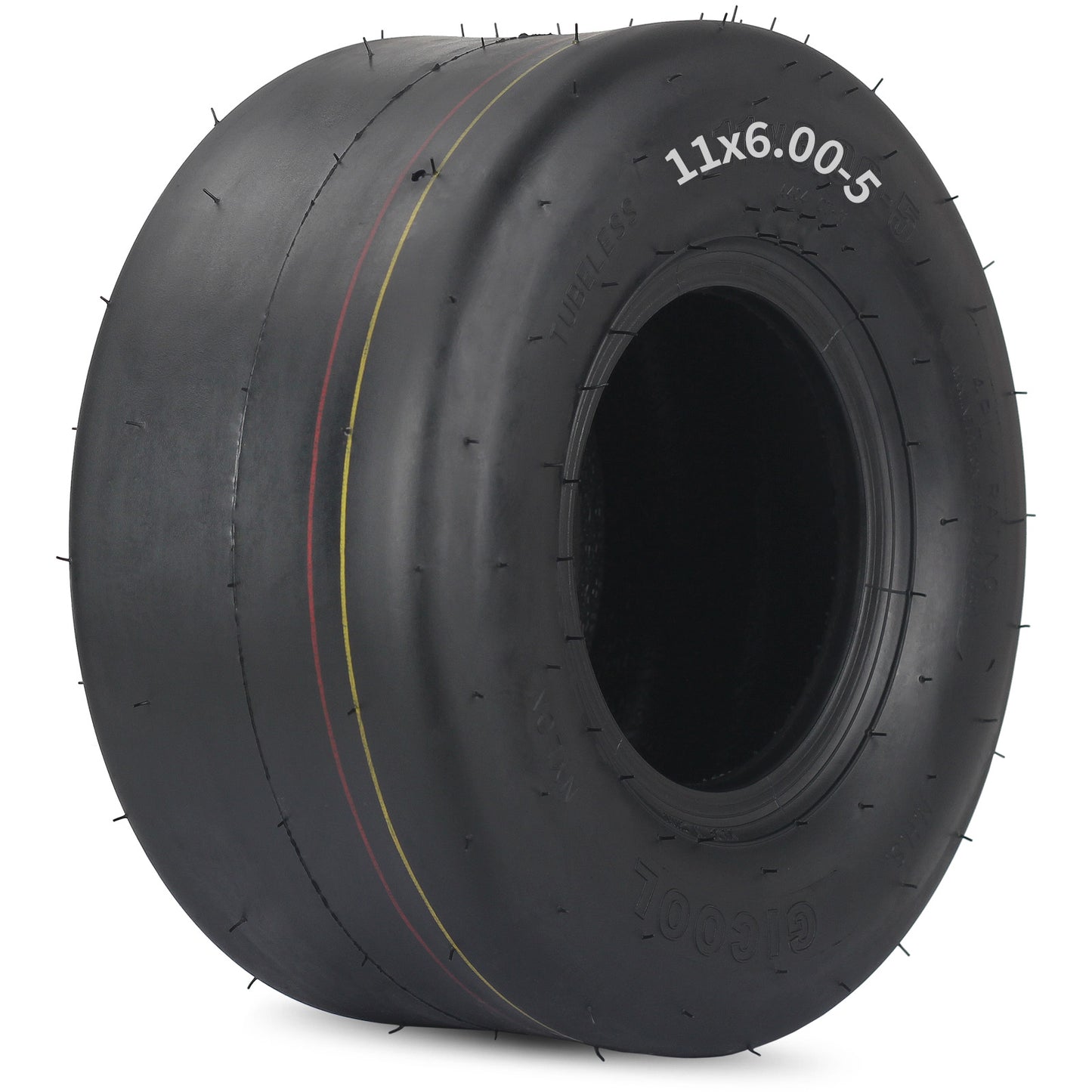 11x6.00-5 Tubeless Zero Turn Mower Tire, Riding Lawnmower Smooth Tread, 4 Ply