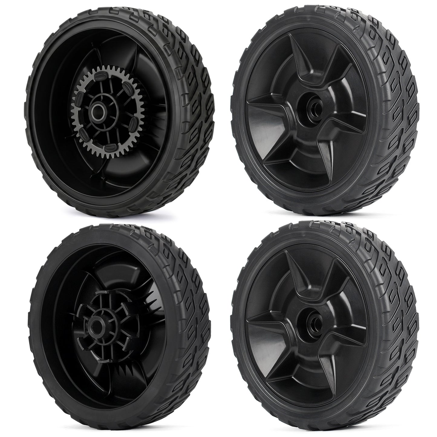HRN216 Lawn Mower Wheels, 2 Rear Wheels 42710-VR8-N00ZA and 2 Front Wheels 44710-VR8-N00ZA for Honda HRN216 Lawn Mower