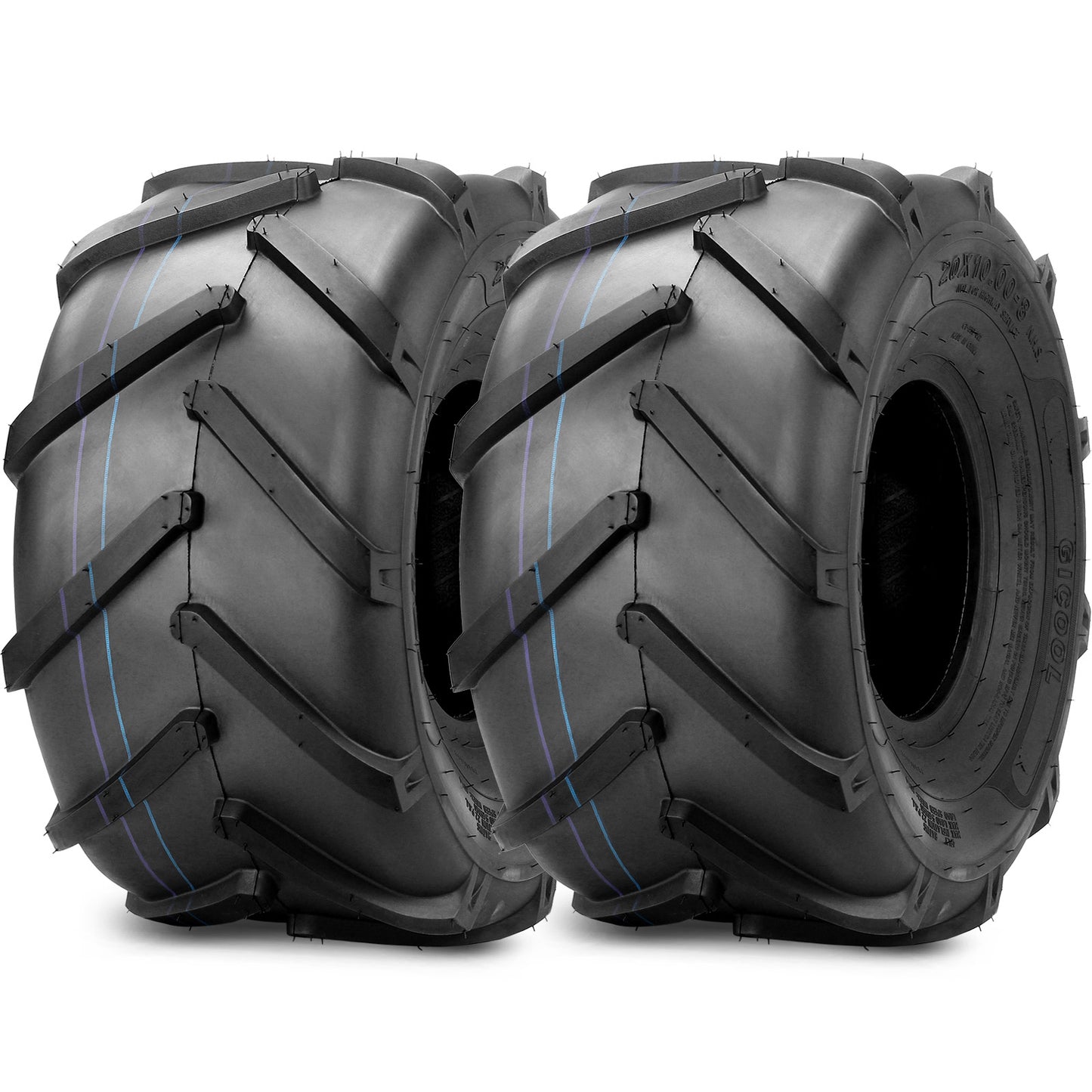 20x10.00-8 Ag Lug High-Traction Lawn Mower Tubeless Tire, 20x10-8 Agriculture Tractor Tire, 4 Ply, 1227lbs Capacity