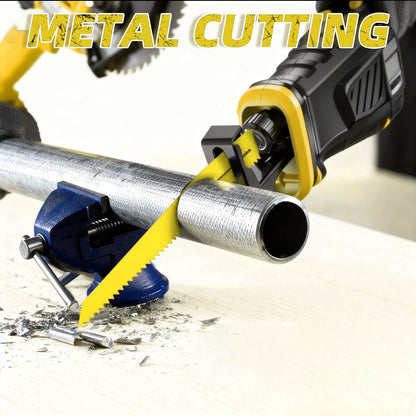 GICOOL 10-Piece Reciprocating Saw Blades, 6" & 8", Wood & Metal Cutting, Premium Bi-Metal Carbon Steel Blades for Wood Pruning
