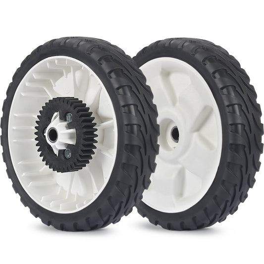 GICOOL 138-3216 115-4695 Replacement Rear Drive Wheels for Toro Lawn Mowers - 8" Plastic Gear Assembly, Fits Toro 20332 20333 20334 Recycler Push Mower, 2 Pack