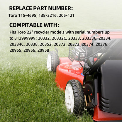 138-3216 115-4695 Replacement Rear Drive Wheels for Toro Lawn Mowers - 8" Plastic Gear Assembly, Fits Toro 20332 20333 20334 Recycler Push Mower, 2 Pack
