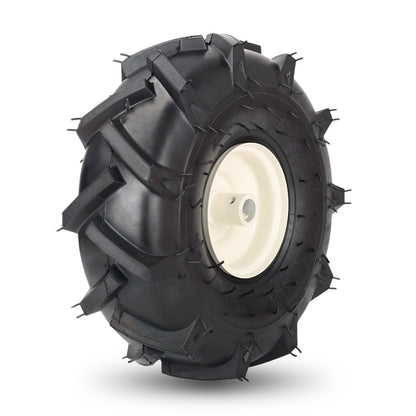11x4.00-4" Tubeless Tiller Tire and Wheel, 3/4" Axle Size, 3-1/8" Centered Hub, Agriculture Super Lug Tractor & Trencher Tire, Compatible with Craftsman & Troy-Bilt Tiller, 1 Pack
