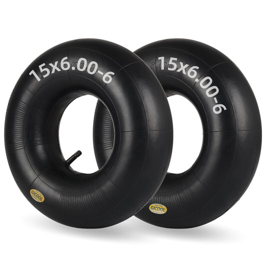 15x6.00-6 Inner Tube(2-Pack), Replacement Lawn Mower Tire Tubes, Heavy-Duty Inner Tube with TR-13 Valve Stem - for Ride-on Mower, Yard Trailers, Tractors, Go Karts, Golf Carts, ATVs and More