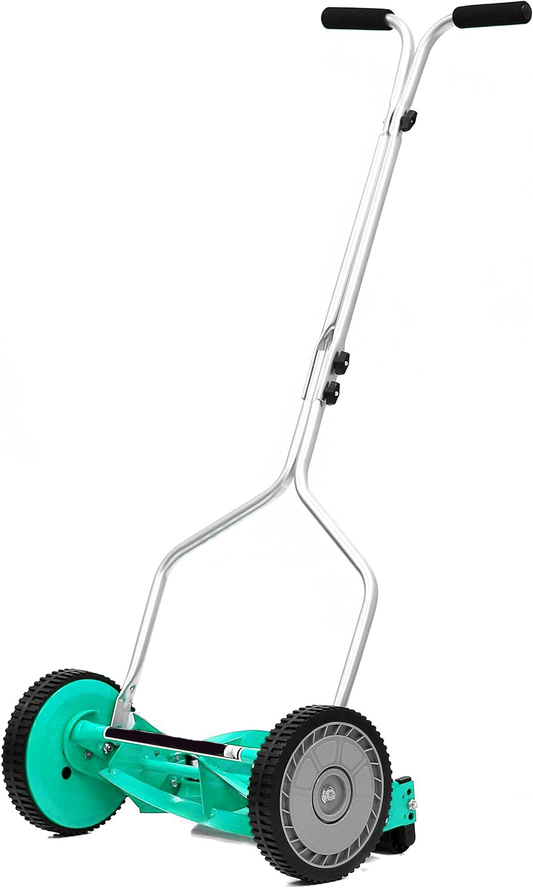 GICOOL 1204-14 14-Inch 4-Blade Push Reel Lawn Mower, Green