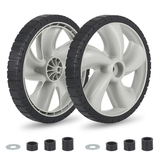 GICOOL 12 Inch Rear Wheels for Arnold 490-324-0002, Replacement 12x1.75" Plastic Wheels for Lawn Mowers, 1/2" Axle Bore, 2-Pack