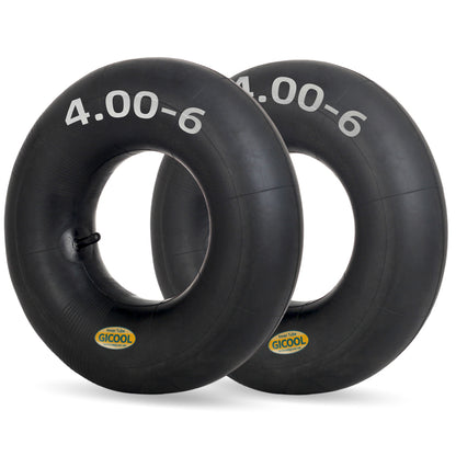 4.00-6 Replacement Inner Tube, 2 Pack with TR-13 Valve Stem, Heavy Duty, For 13" Tires Wheelbarrow Garden Utility Wagon Go Cart Lawn Mower