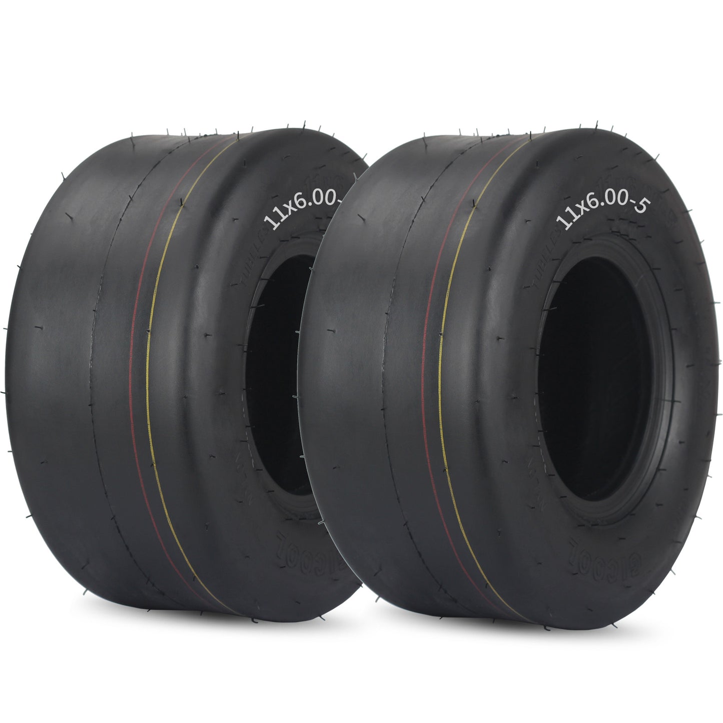 11x6.00-5 Tubeless Zero Turn Mower Tires, Riding Lawnmower Smooth Tread, 4 Ply