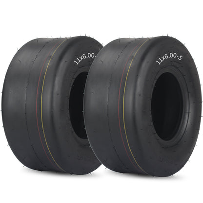 11x6.00-5 Tubeless Zero Turn Mower Tires, Riding Lawnmower Smooth Tread, 4 Ply