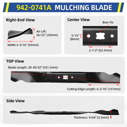 21" Blade for MTD Troy-Bilt Cub Cadet Craftsman, Replaces 942-0741A 742-0741A 742-04100
