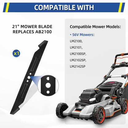 21" Mower Blade for Ego LM2100 LM2100SP LM2101 LM2102SP LM2142SP, Replaces AB2100
