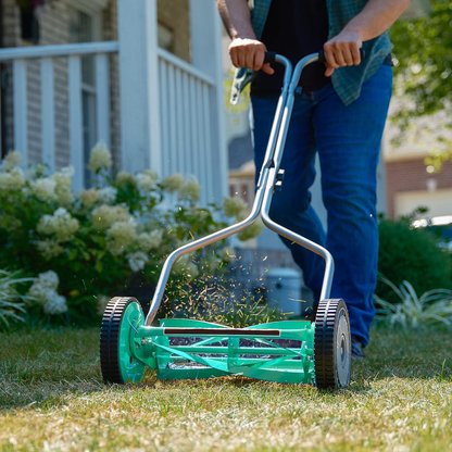 GICOOL 1204-14 14-Inch 4-Blade Push Reel Lawn Mower, Red