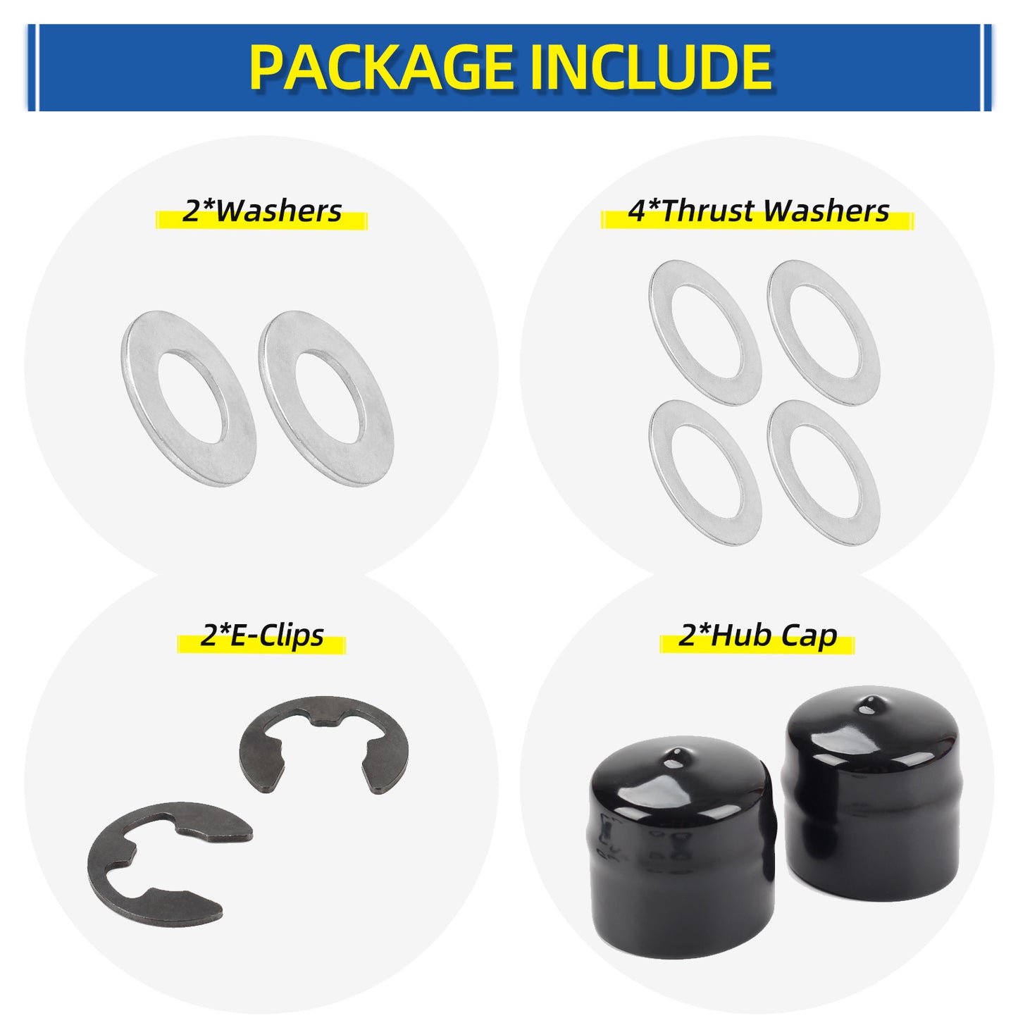 Lawnmower Wheel Hardware Kit, Compatible with Husqvarna Craftsman AYP Poulan Huskee Jonsered 532188967 532121749 812000029 121748X 121749X 583512801 532436874 12000029