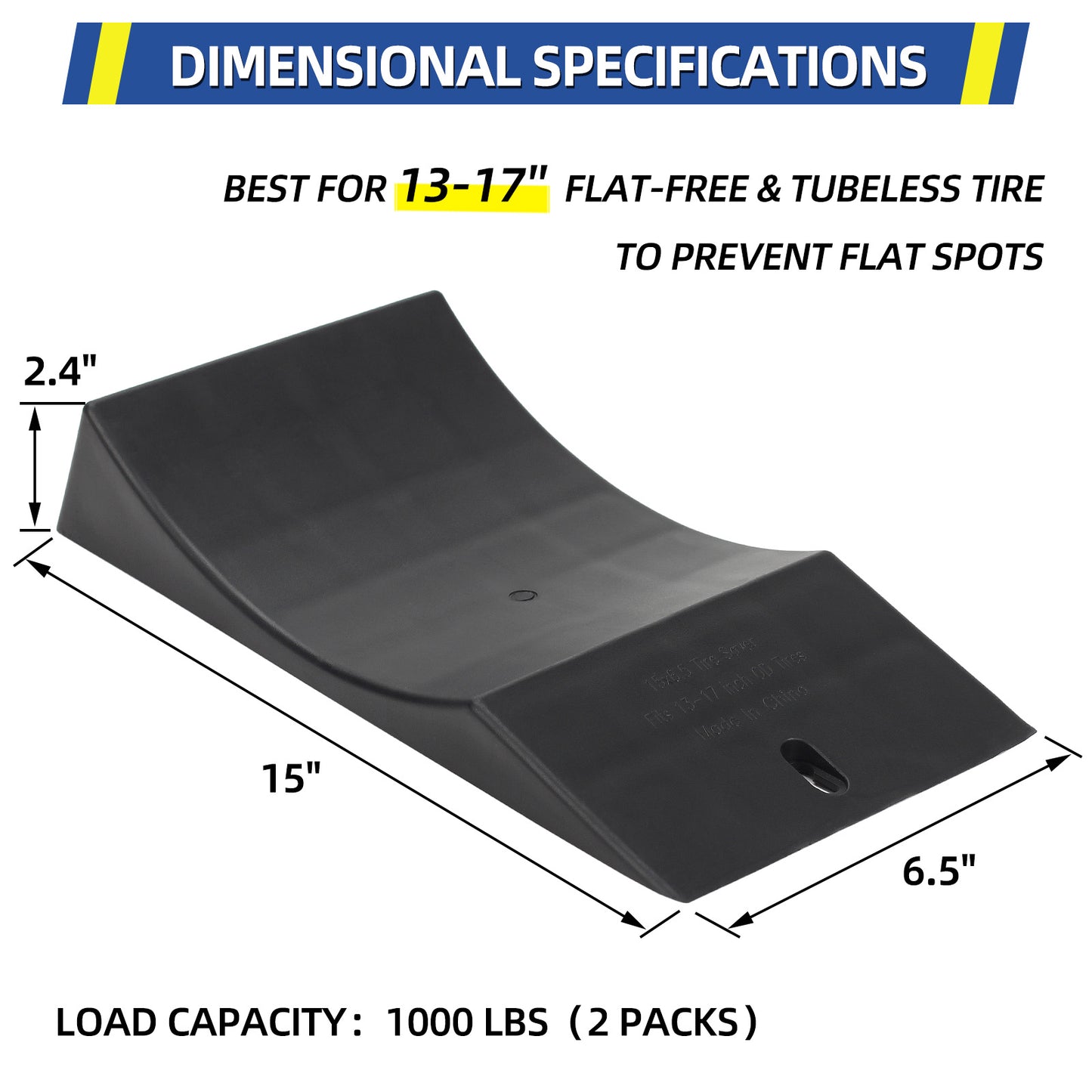 Tire Saver Ramp for 13-17" Tire and Wheel, Flat-Free & Tubeless Tire Protector to Prevent Flat Spots Caused by Long Storage Parking for Riding Lawn Mower Garden Tractor