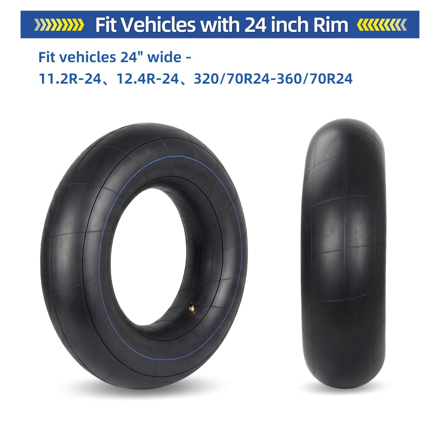 11.2R-24/12.4R-24 Tractor Tire Butyl Inner Tube, 1 Pack with TR218A Valve Stem, Heavy-Duty Inner Tube, Replacement Tube for Farm Tractor, Backhoe and Industrial Equipment