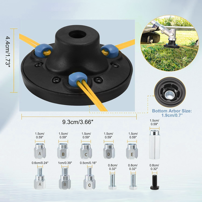 GICOOL Universal Weed Eater Head, Fast Load Replacement String Trimmer Head with Bolts & Nuts - Weed Wacker Heads for Echo, Ego, Dewalt, Stihl, Husqvarna, Includes 12pcs 0.095" Trimmer Line