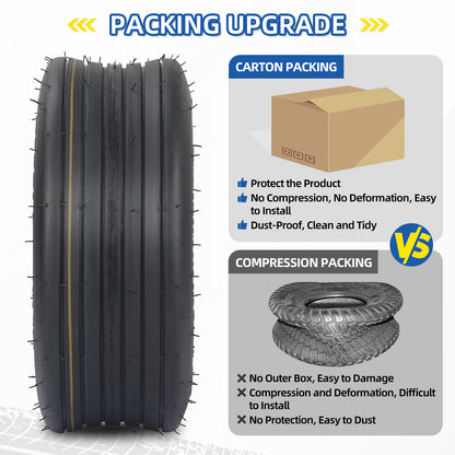 11x4.00-5 Tubeless Lawn Mower Tire, Zero Turn Lawn Mower Front Tire, Straight Rib Tread, 4 Ply
