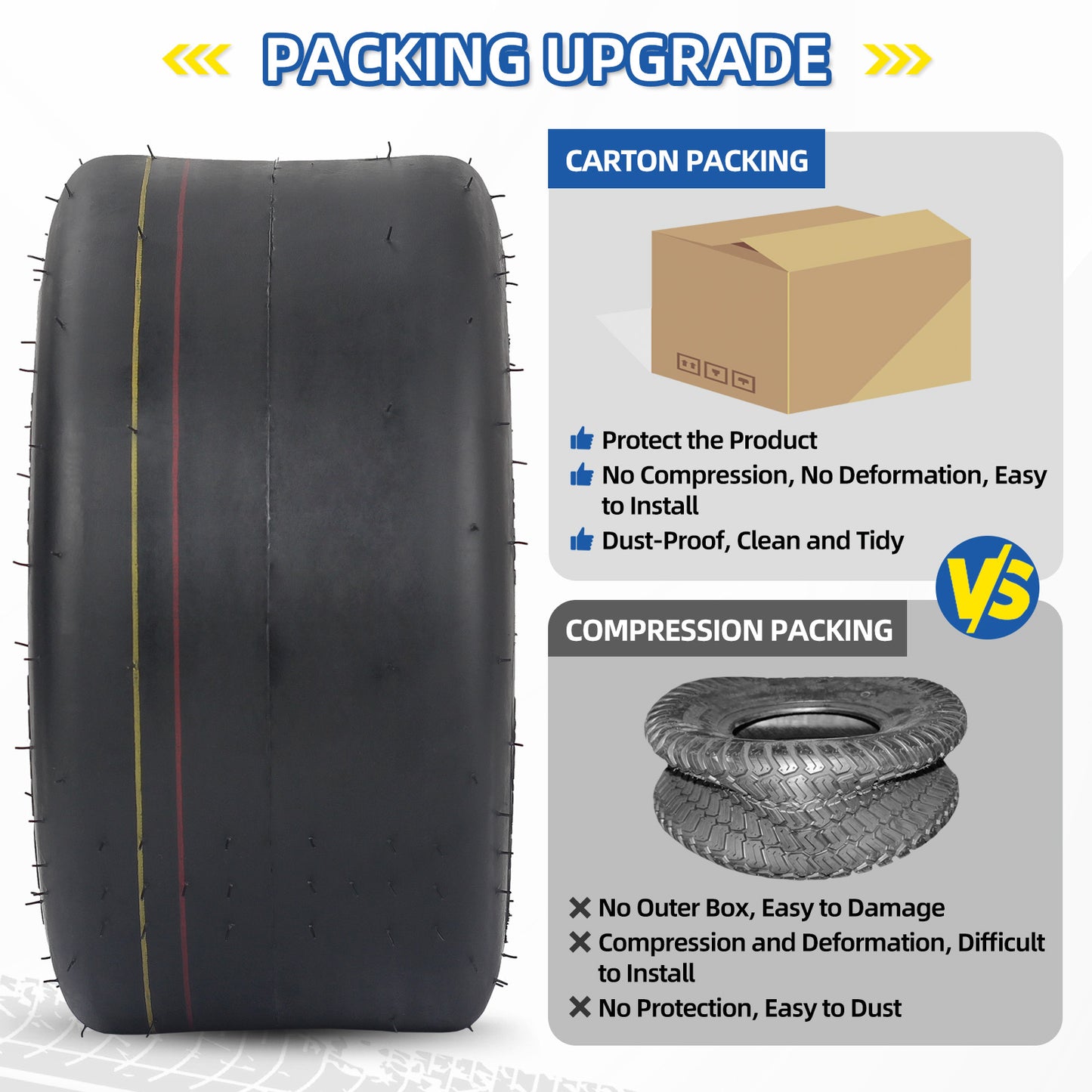 11x6.00-5 Tubeless Zero Turn Mower Tire, Riding Lawnmower Smooth Tread, 4 Ply