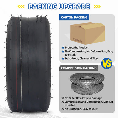 11x4.00-5 Tubeless Lawn Mower Tires, 11x4.00-5 Straight Rib Tread, 4 Ply