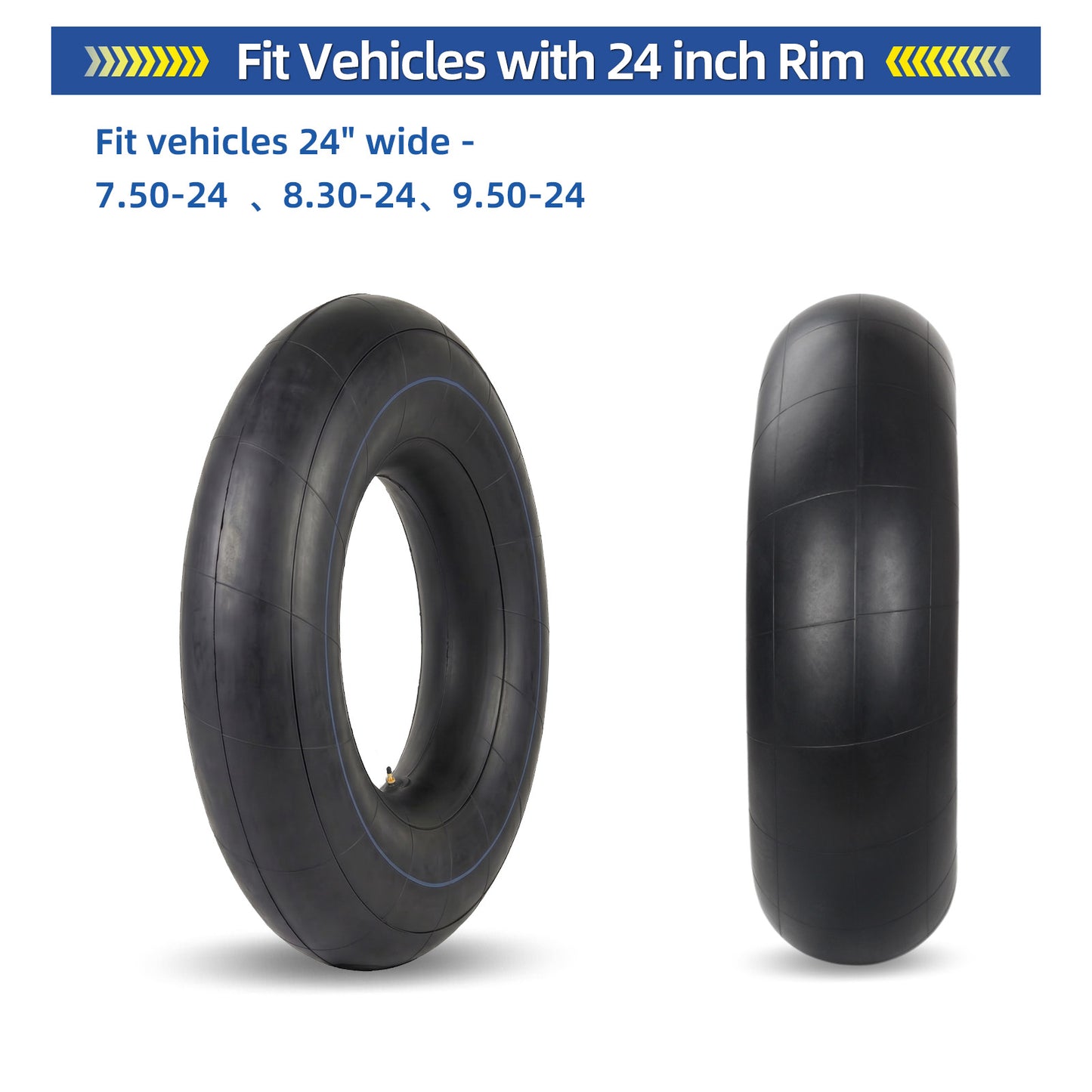 7.5-24/8.3-24/9.5-24 Butyl Inner Tube, 1 Pack with TR218A Valve Stem, Heavy-Duty Inner Tube, Replacement Tube for Farm Tractor, Backhoe and Industrial Equipment