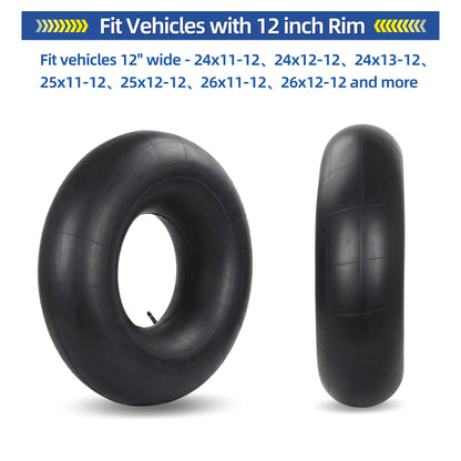 26x12-12 Butyl Inner Tubes, 2 Pack with TR13 Valve Stem, Heavy-Duty Inner Tubes, Replacement Tubes for ATV/UTV, Lawn Mowers, Garden Tractors and Golf Carts