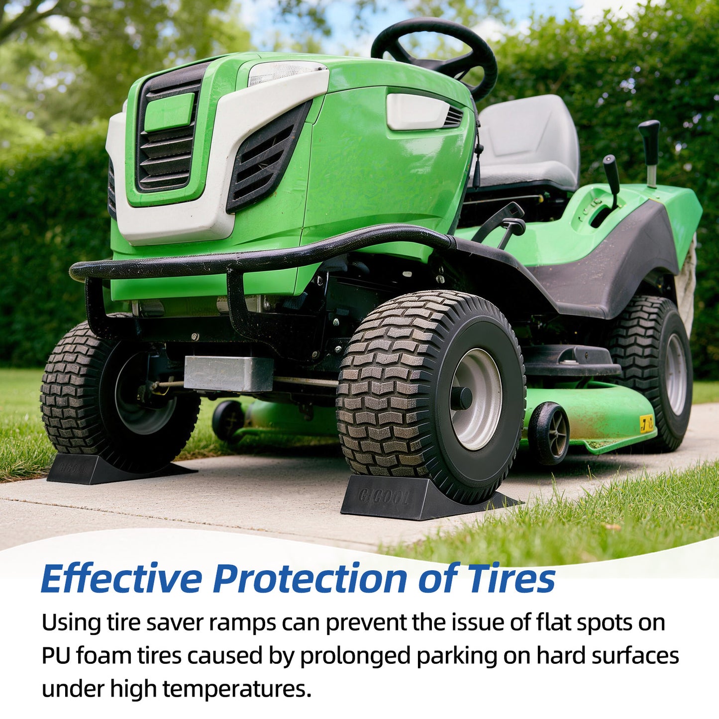 15x6.00-6 Flat Free Lawn Mower Tire and Wheel, Comes with Tire Saver Ramp, 15x6-6nhs Riding Mowers Lawn Tire and Wheel with 3/4" Bearing, 3" Centered Hub, 2 Pack