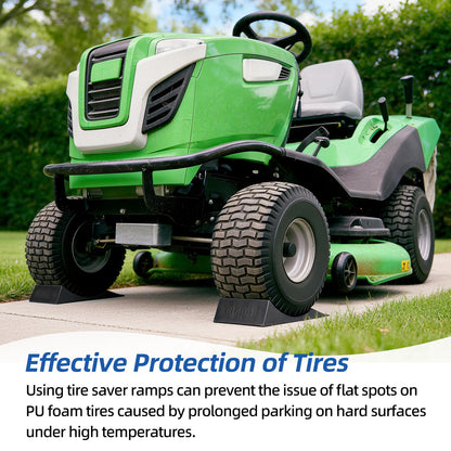 15x6.00-6 Flat Free Lawn Mower Tire and Wheel, Comes with Tire Saver Ramp, 15x6-6nhs Riding Mowers Lawn Tire and Wheel with 3/4" Bearing, 3" Centered Hub, 2 Pack