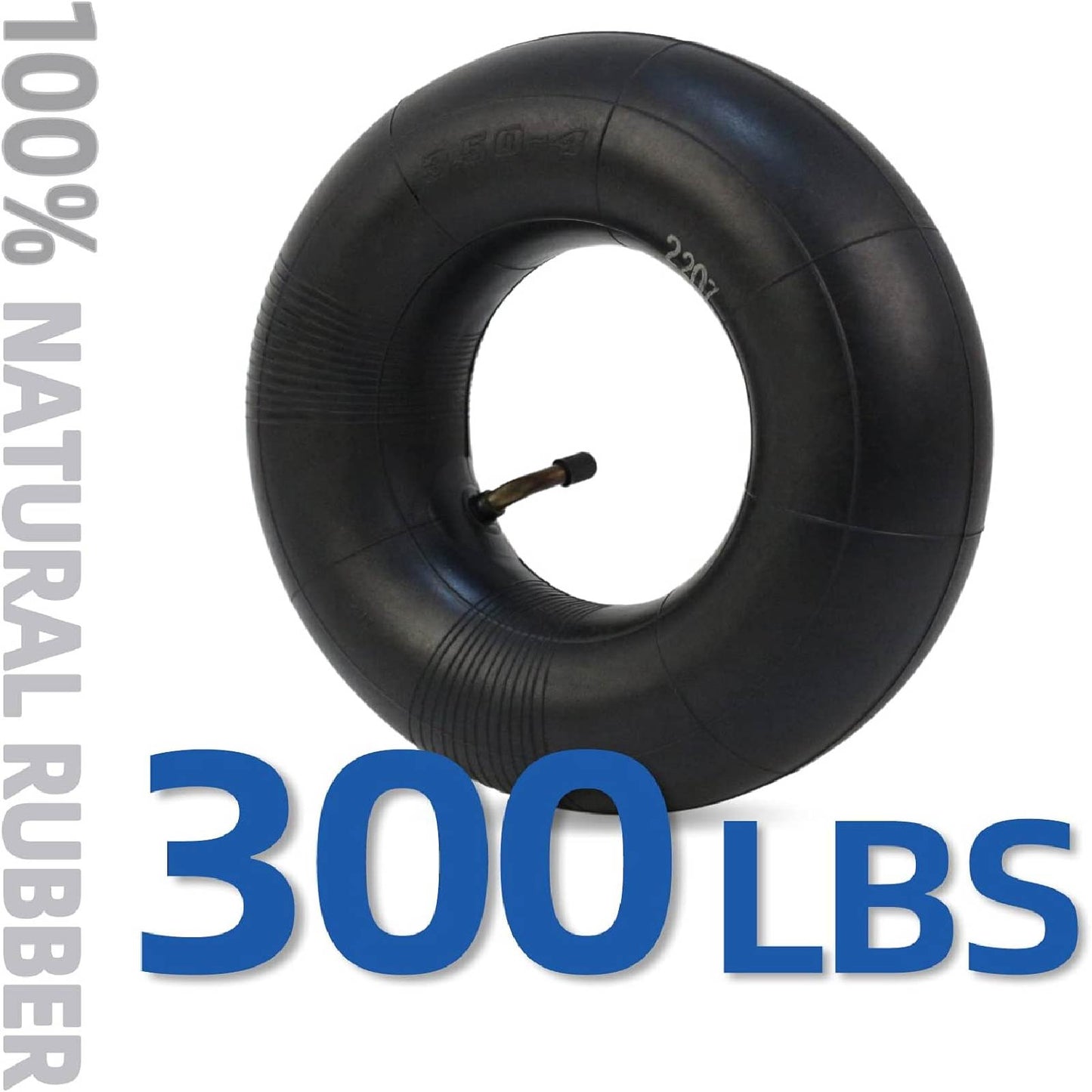 4.10/3.50-4 Replacement Inner Tube, with TR-87 Bent Valve Stem, Heavy Duty, for 10" Tires, Hand Truck Garden Utility Wagon Go Cart (2 pack)