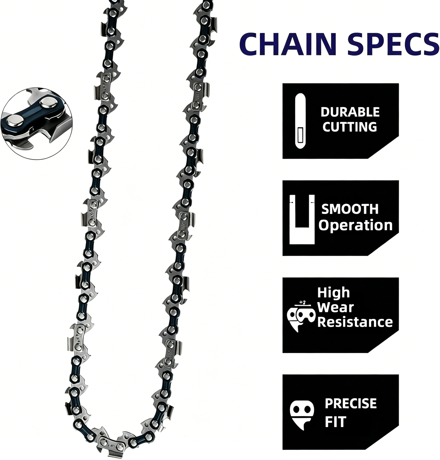 GICOOL 5-Pack 16 Inch Chainsaw Chain, 56 Drive Links .050" Gauge 3/8" LP Pitch, Low Kickback Replacement Chains for Greenworks, Echo, Poulan, Craftsman, Ryobi Chainsaws