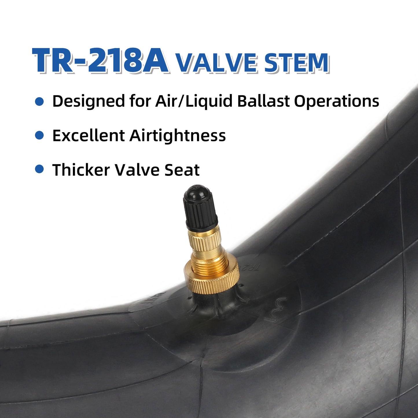 7.5-24/8.3-24/9.5-24 Butyl Inner Tube, 1 Pack with TR218A Valve Stem, Heavy-Duty Inner Tube, Replacement Tube for Farm Tractor, Backhoe and Industrial Equipment