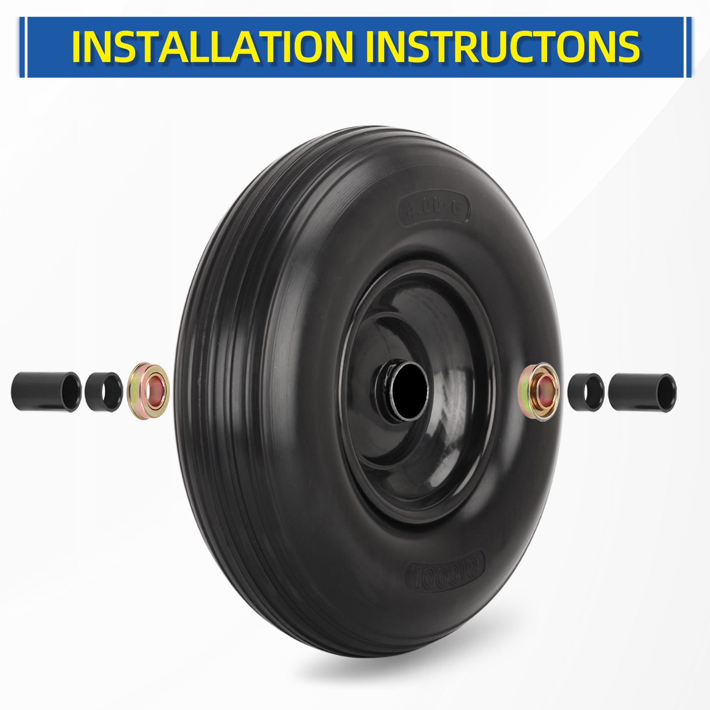 Bearing & Hub Length Adjustment Hardware Kit, with 3/4'' Bore Hole Bearing, 1/2'' and 1-1/2'' Nylon Washers, 6 Pack
