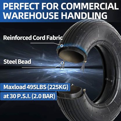 4.80/4.00-8 Replacement Tire and Inner Tube Set, 15" Heavy Duty Tire and Wheel, TR-13 Straight Valve Stem, for wheelbarrow Trolley Dolly Garden Wagon Wheel Replacement (2 Pack)