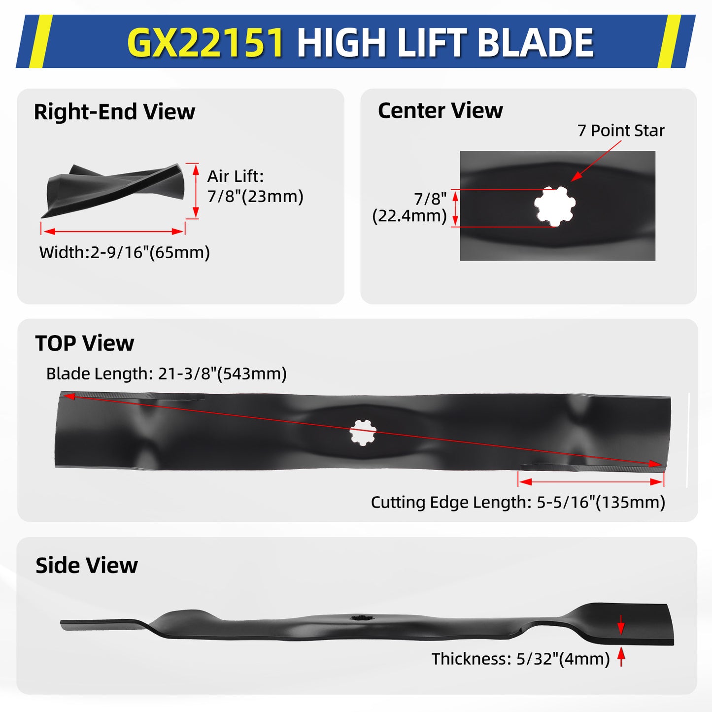 GX22151 GY20850, 42" For John Deere D110, D130, D100, D105, D125, S100, E100, LA105, LA115, LA125