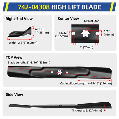 942-04308 42" Mower Deck Blade for Cub Cadet 942-04308A 742-04308 742-04312