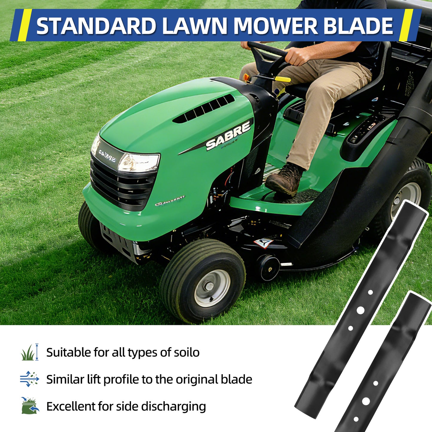 GX20249 Mower Blades for John Deere 42", Replaces GX20249, GX20433, GY20567, M128485