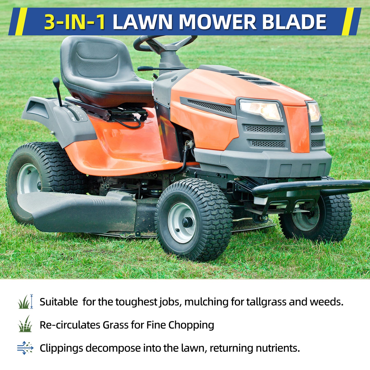 532134149 422719 Mower Blades Fits Craftsman 42" Deck Mower, Replace 134149 424752