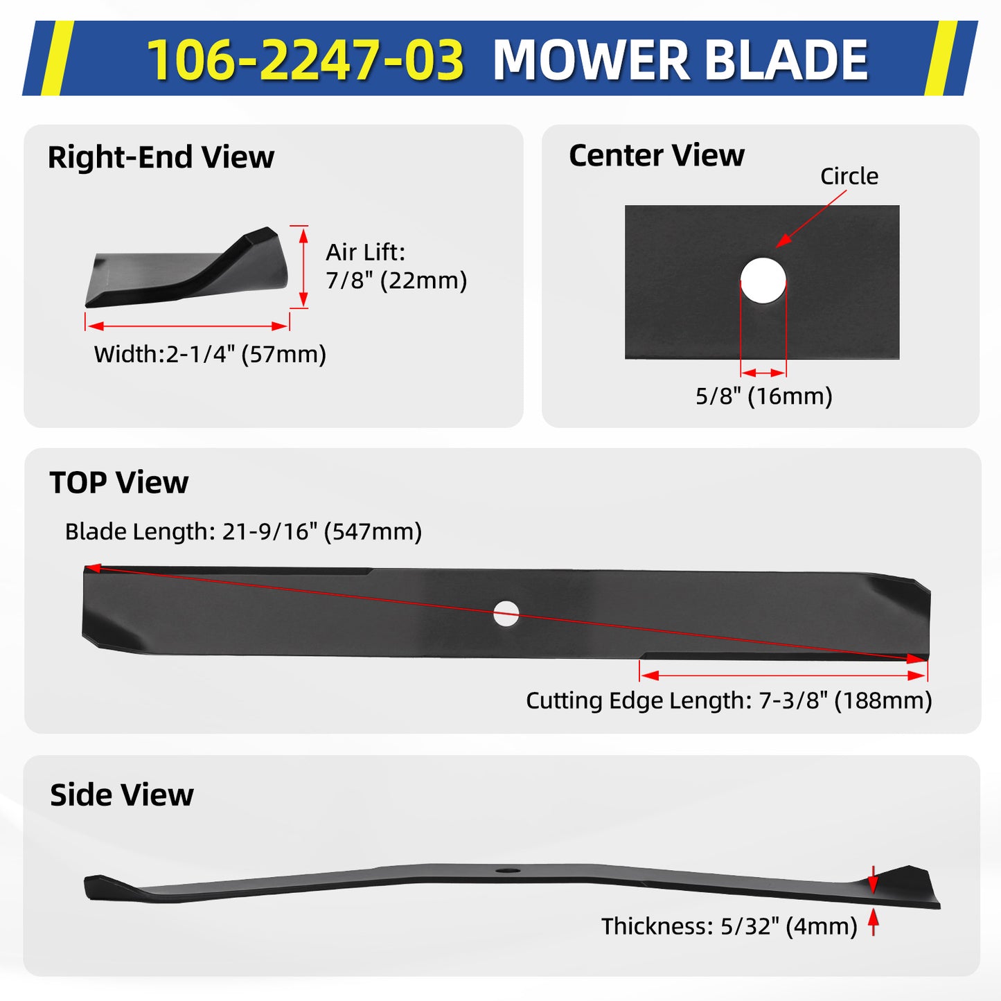 106-2247-03 42" Fits Toro Timecutter, Replaces 110-6568-03, 106-2247-03,110-1857-03