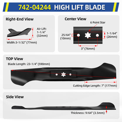 942-04244A 46" Mower Deck Blade for Cub Cadet, Replace 942-04244A 942-04244 942-04290 742-04244