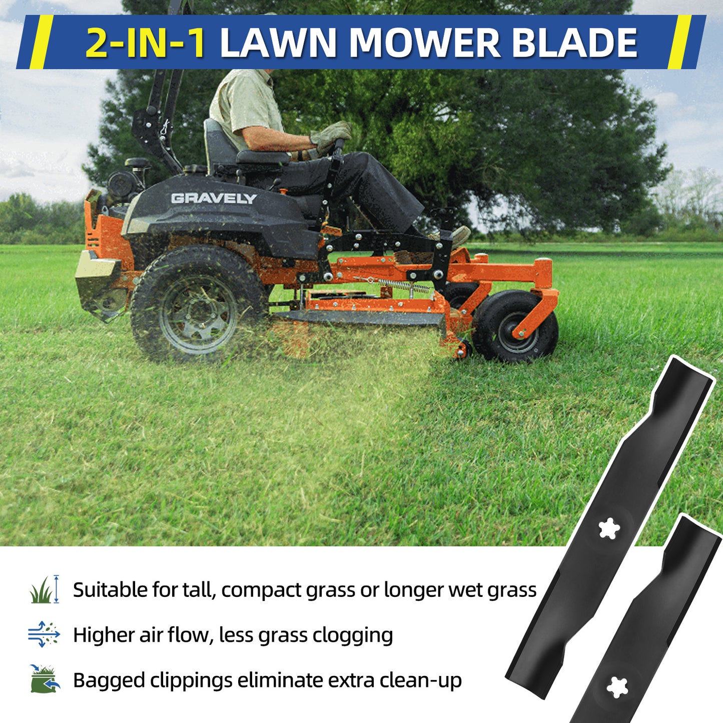 48" Mower Deck Blades for Husqvarna, OEM 173920, 180054, 532180554, 575938201