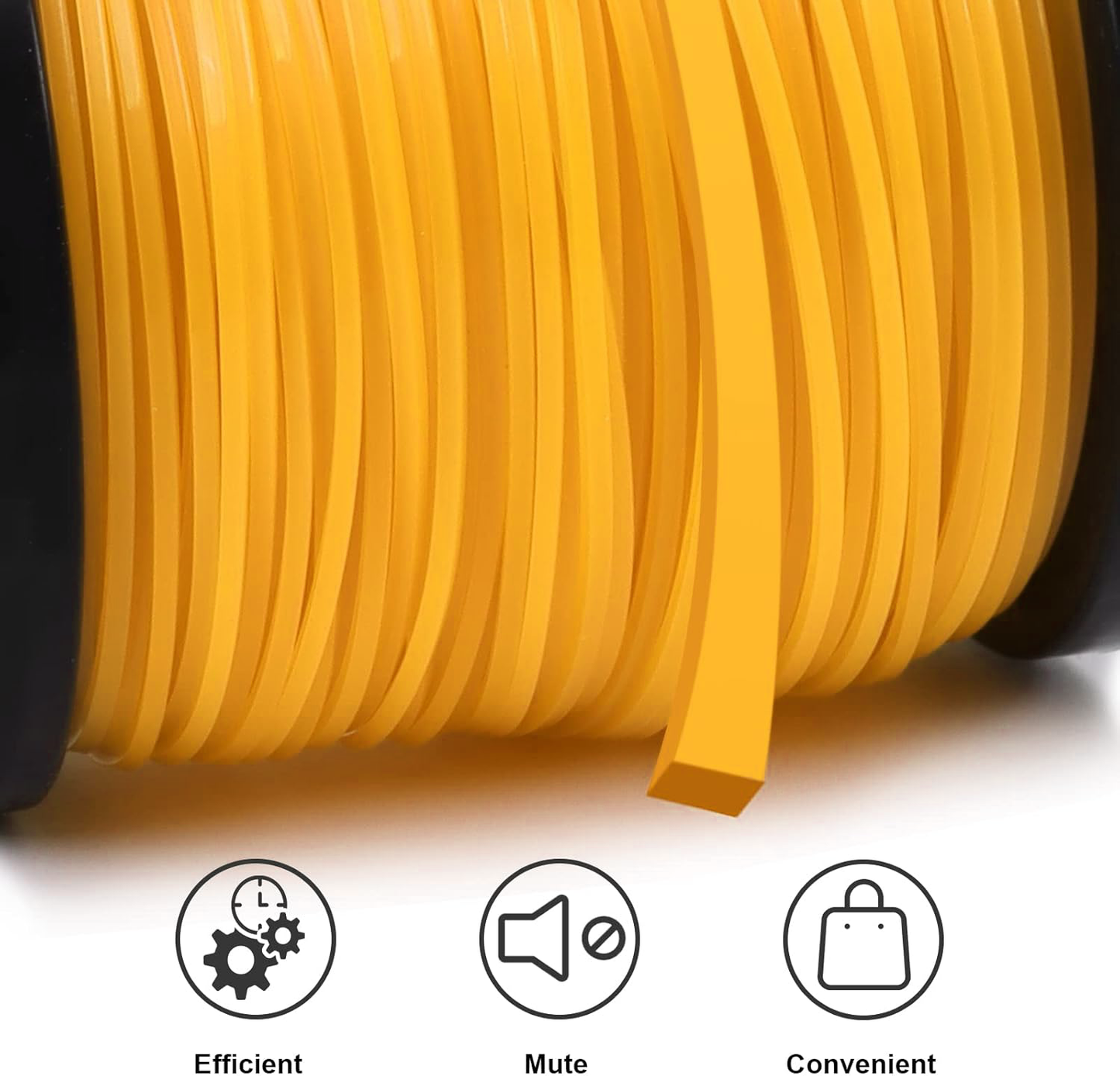 GICOOL 0.095" Square Trimmer Line, Orange Heavy-Duty Nylon Weed Eater String, Universal Commercial Grade Weed Wacker Line | 1.7 LB, 330 Ft