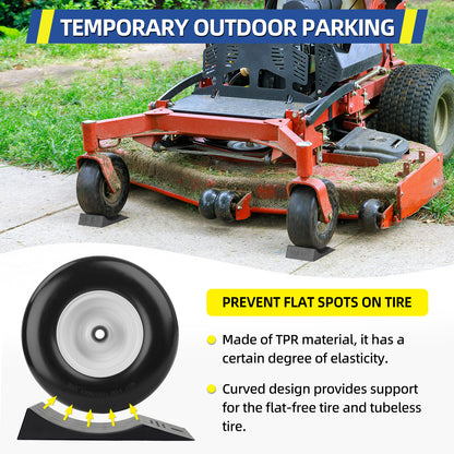 Tire Saver Ramp for 9-12" Tire and Wheel, Flat-Free & Tubeless Tire Protector to Prevent Flat Spots Caused by Long Storage Parking for Riding Lawn Mower