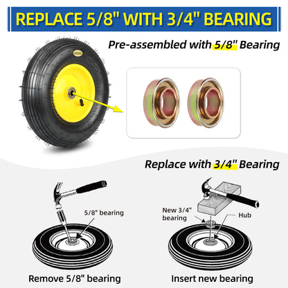 Bearing & Hub Length Adjustment Hardware Kit, with 3/4'' Bore Hole Bearing, 1/2'' and 1-1/2'' Nylon Washers, 6 Pack