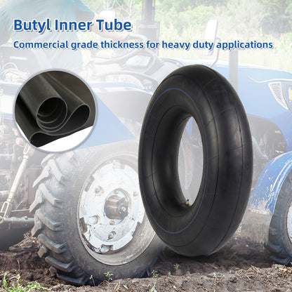 11.2-28/12.4-28 Butyl Inner Tube, 1 Pack with TR218A Valve Stem, Heavy-Duty Inner Tube, Replacement Tube for Farm Tractor, Backhoe and Industrial Equipment
